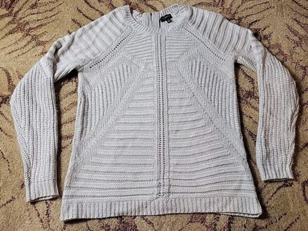 The Limited Women's Sweater Size Extra Small Knit Gray Back Full Zip Soft Blend